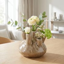 Artikel Maritime Vase Deko Korallen Design Braun Ø14,5cm H14cm für Floristen & Blumengeschäfte