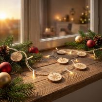 Artikel LED Lichterkette innen Weihnachtsbeleuchtung Holzscheiben L120cm