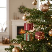 Artikel Weihnachtsdeko Pappmaschee Geschenk Anhänger 6cm 3St