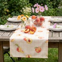 Artikel Tischläufer Pfirsich Karo Sommerdeko pflegeleicht 32x140cm