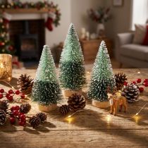Artikel Mini Tannenbäume künstlich mit Schnee Deko 10cm 6er Set für Winterlandschaften