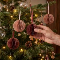 Artikel Wabenbälle Wabenkugeln Weihnachten Bordeaux Rosa Ø8cm 4St