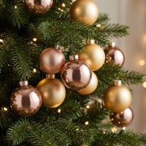 Artikel Hochwertige Weihnachtskugeln Gold Rosé Glas Ø60mm 24er Set