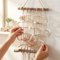Artikel Fischernetz Jute mit Muscheln Maritime Wanddeko 25×55cm