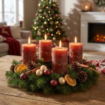 Artikel Durchgefärbte Stumpenkerzen Rotbraun 60×80mm 4er Set Dekoration Adventszeit