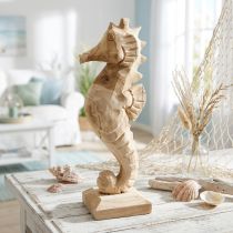 Artikel Deko Seepferdchen Holz Groß, Maritime Deko H38cm