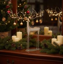 Artikel Deko-Hirsch-Skulptur Metall mintgrün 45x48cm Innenbereich