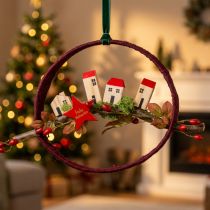 Artikel Dekoring Ring Jute Deko Loop Rot Dunkelrot 4cm Ø30cm 2St
