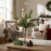 Artikel Schneebeere K&uuml;nstlich - Deko-Zweig Winterlich &amp; Festlich - L74cm