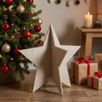 Artikel Filzstern Weihnachtsdeko zum Stellen Beige 62cm – Festlicher Deko-Stern für Tisch & Fensterbank