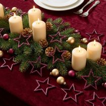 Artikel Glitzer-Deko-Sterne Berry 4,5cm - Festlicher Weihnachtsschmuck 120er-Set