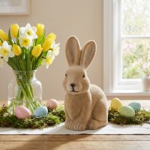 Artikel Deko Hase Sitzend Osterhase Braun Beflockt 22cm – 2. Wahl – Natürliche Frühlingsdeko