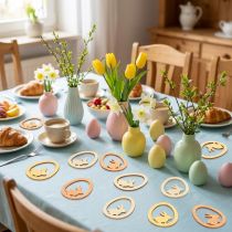 Artikel Hase im Ei Osterdeko aus Holz, ideal für DIY-Bastelideen und Tischdeko, Set 72 St