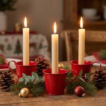 Artikel Stabkerzenhalter Rot Metall Retro Tasse Weihnachten 6er Set