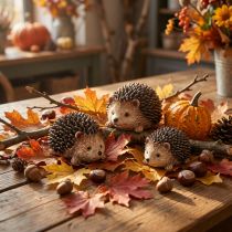 Artikel Handbemalte Mini Igel Dekofiguren 6er Set Herbst Tischdeko Polyresin