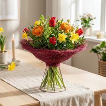 Artikel Straußmanschette aus Sisal 20cm für kreative Blumenarrangements 8er-Set