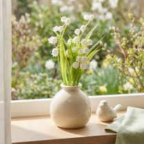 Artikel Kunstblumen Maiglöckchenstrauß 20 cm in weißer Keramikvase – Elegante Wohnraumdeko