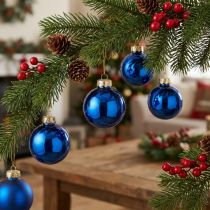 Artikel Mini Weihnachtskugeln Glas Blau 3cm 22-teilig