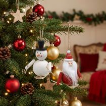 Artikel Christbaumschmuck Holz Weihnachtsmann und Schneemann 11cm 2St