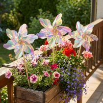 Artikel Bunt schillernde Windräder Garten Deko Ø8,5cm 10er Set
