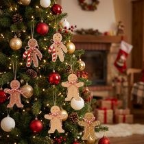 Artikel Lebkuchenmann Hängedeko Holzfaser FSC Weihnachten 8cm 12er Set