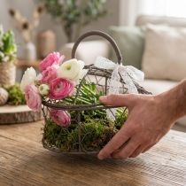 Artikel Deko Herz Drahtkorb Vintage Grau zum Befüllen, Vielseitige Wohnaccessoire 14x13,5cm