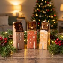 Artikel Dekohaus Keramik Set Miniatur Häuschen 14 cm 3 Stück Innenbereich