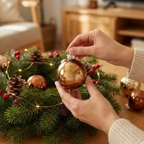 Artikel Mini Weihnachtskugeln Set Glas in Gold & Braun Ø3,5cm 22 Stück - Tischdeko, Baumschmuck, Geschenkanhänger