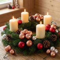 Artikel Weihnachtsdeko Spiegelbeeren Glas Apricot Silber Ø40mm 32er Set – Perfekt für festliche Akzente