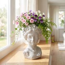 Artikel Skulptur Frauenbüste Steinguss Grau Antik Vase 15×14×25cm