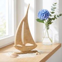 Artikel Segelboot Holz Natur H42cm Tisch Deko Maritim Deko Geschenk