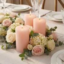 Artikel Stumpenkerzen Rosa 70x120mm - 4er Set Hellrosa Deko-Kerzen für Romantik & Gemütlichkeit, Hochzeitsdeko