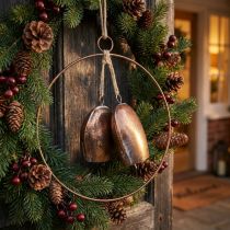 Artikel Traditionelle Weihnachtsglocken im Bronze-Look Hängedekoration Türglocken Ring Ø29cm