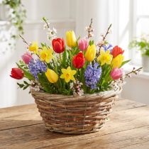 Artikel Korb Pflanzgefäß Dekoschale Ø24cm Hellbraun aus Naturmaterialien für Blumen Deko Geschenk