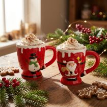 Artikel Weihnachtstassen Tasse Weihnachtsmann Keramik 10,5cm 2St