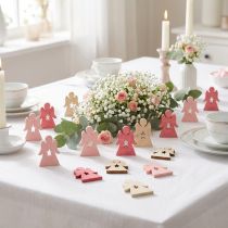 Artikel Engel aus Holz zum Streuen Pink, Rosa, Weiß 4cm 72 St