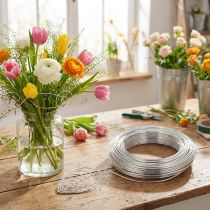 Artikel Aluminiumdraht Silber 3 mm 1 kg für Floristik und kreative Arbeiten