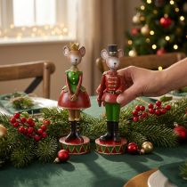 Artikel Weihnachtsmaus Figuren Set Rotgrün 14,5 cm – Charmante Weihnachtsdekoration