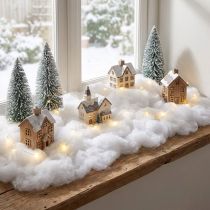 Artikel Schneewatte 200g für Dekoration, Winterlandschaften, Basteln – Künstliche Schnee-Deko Weiß