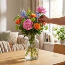 Artikel Blumenvase Glas Klar Ø14,5cm H25cm Vase für Sträuße Trockenblumen Tafeldeko