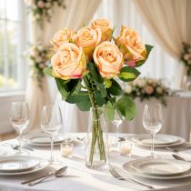 Artikel Kunstrosen Bouquet 44cm mit realistischer Optik Langlebig für Hochzeit und Deko 6 Stück