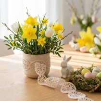 Artikel Samtband Ostereier Dekoband Ostern Creme 40mm 5m