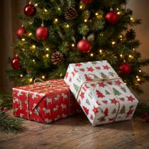 Artikel Geschenkpapier Weihnachten Rot, Weiß 4 Bögen im Set 50×70cm