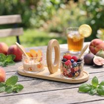 Artikel Tapas Set Pfirsich Tischdeko Sommer 23×9×10,5cm inkl. Holztablett & Löffel