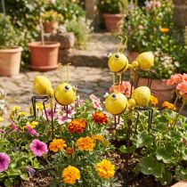 Artikel Metall Deko Ameise am Stab – Bunte Gartendeko 46cm, Set mit 4 Varianten