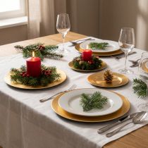 Artikel Kleiner runder Dekoteller Metall glänzend Gold 17cm 6er-Set