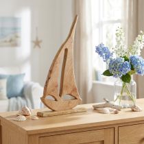 Artikel Deko Segelboot Holz Natur Maritim Tischdeko H57,5cm