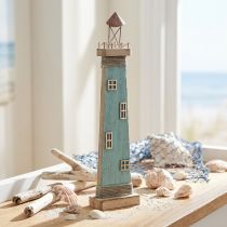 Artikel Leuchtturm Holz Blau 40,5cm Maritime Tischdeko Antik Optik