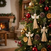 Artikel Weihnachtsengel Christbaumschmuck Engel Bast 11cm 12 St