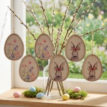 Artikel Blumenbild Hase im Ei Ostereier Deko Holz 9,5×12cm 6 St
